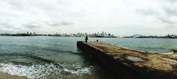 View of sea against cloudy sky