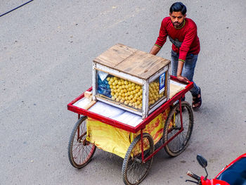 Panipuri wala selling panipuri chat in the streets