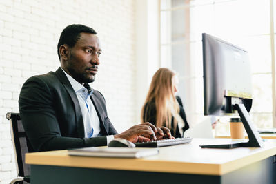 Businessman working at office