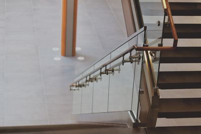 High angle view of staircase in building