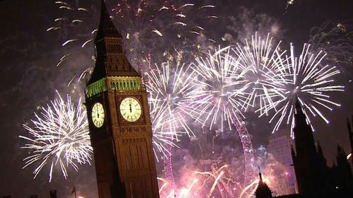 Low angle view of firework display