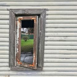 Close-up of abandoned window