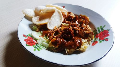 Close-up of served food