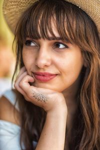 Close-up portrait of woman