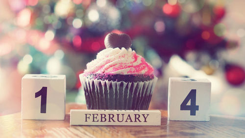 Close-up of cupcakes on table