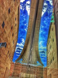 Low angle view of built structure against sky