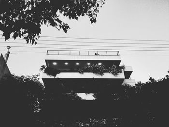 Low angle view of silhouette building against sky