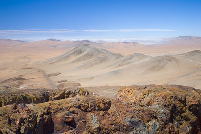 Scenic view of desert against sky