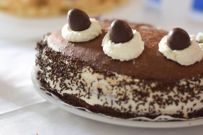 Close-up of cake in plate