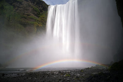 Scenic view of waterfall