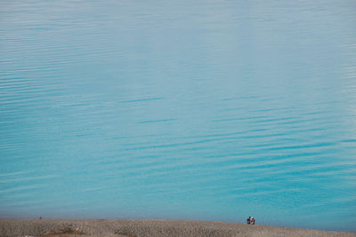 High angle view of lake pukaki