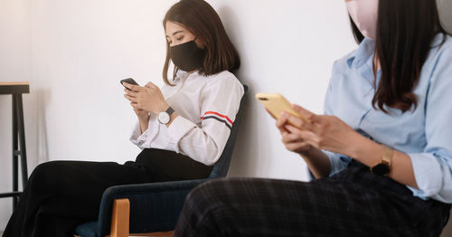 Woman using smart phone