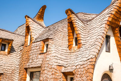 Low angle view of traditional building against sky