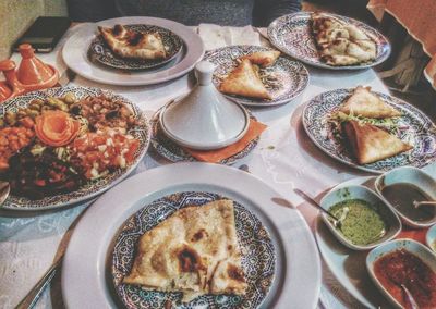 Close-up of food served in plate