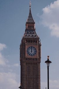 Low angle view of big ben against sky