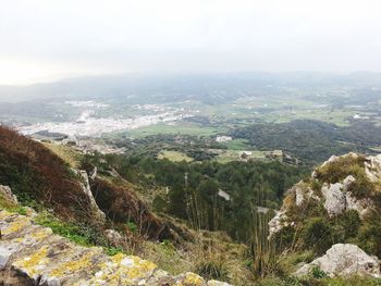 Aerial view of landscape against sky