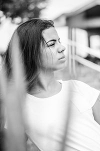 Close-up of young woman