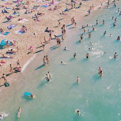 High angle view of people enjoying