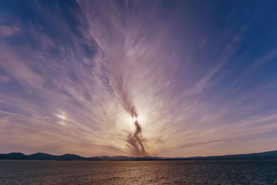 Scenic view of sea against sky at sunset