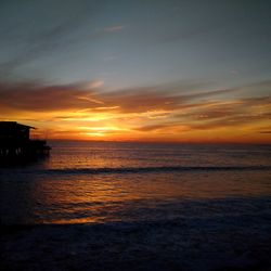 Scenic view of sea at sunset