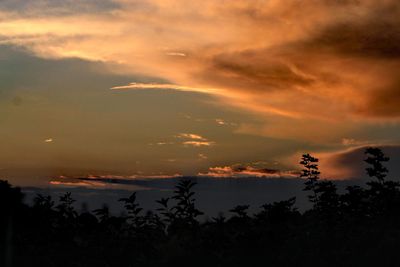 Scenic view of dramatic sky during sunset