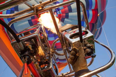 Close-up low angle view of hot air balloon