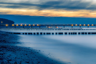 Scenic view of sea against sky at sunset