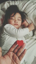 Close-up of cute baby sleeping