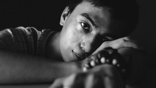 Close-up portrait of young man