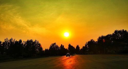 View of road at sunset