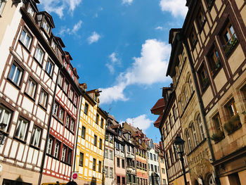 Low angle view of buildings in town