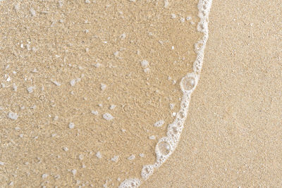 High angle view of sand on beach