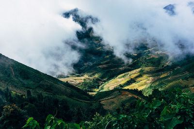 Scenic view of mountains against sky