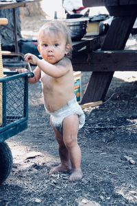 Full length portrait of cute boy