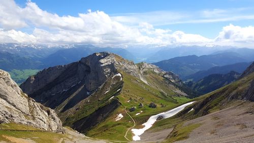 Scenic view of mountains against sky