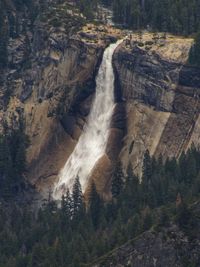 View of waterfall in forest