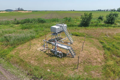 Bicycle on agricultural field