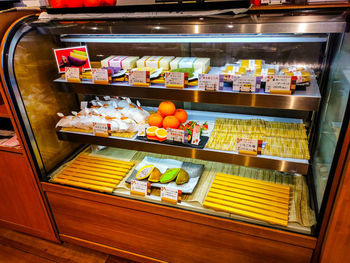 High angle view of food in store