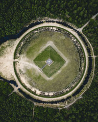 High angle view of formal garden