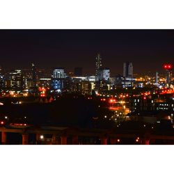 Illuminated city at night