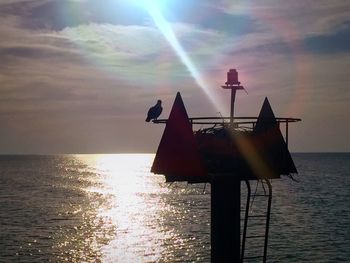 Low angle view of silhouette water against sky during sunset