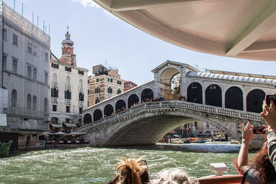 Bridge over canal in city