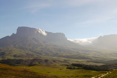 Scenic view of mountains against sky