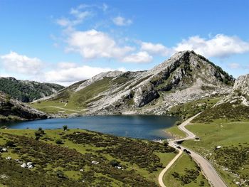 Enol lake, in the high mountains