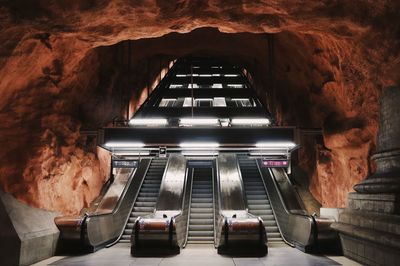 View of escalator in subway