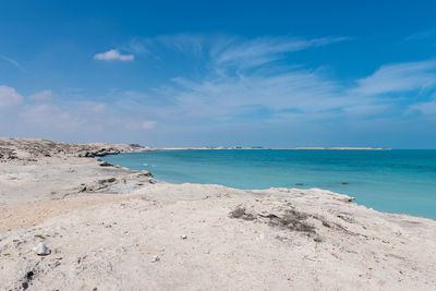 Beautiful rocky beach, fuwairit beach doha, qatar.