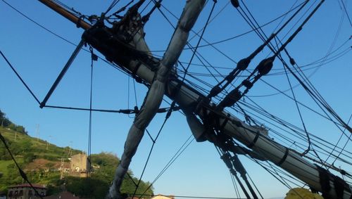 Low angle view of sailboat against sky