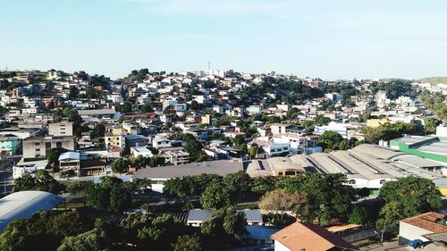 High angle shot of townscape