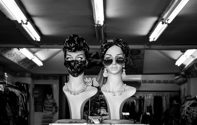 Mannequin in illuminated store