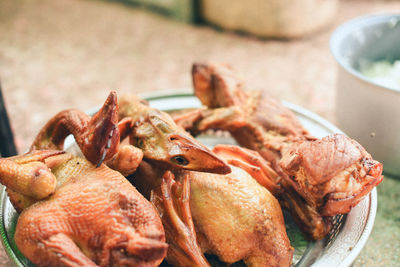 Close-up of seafood in plate